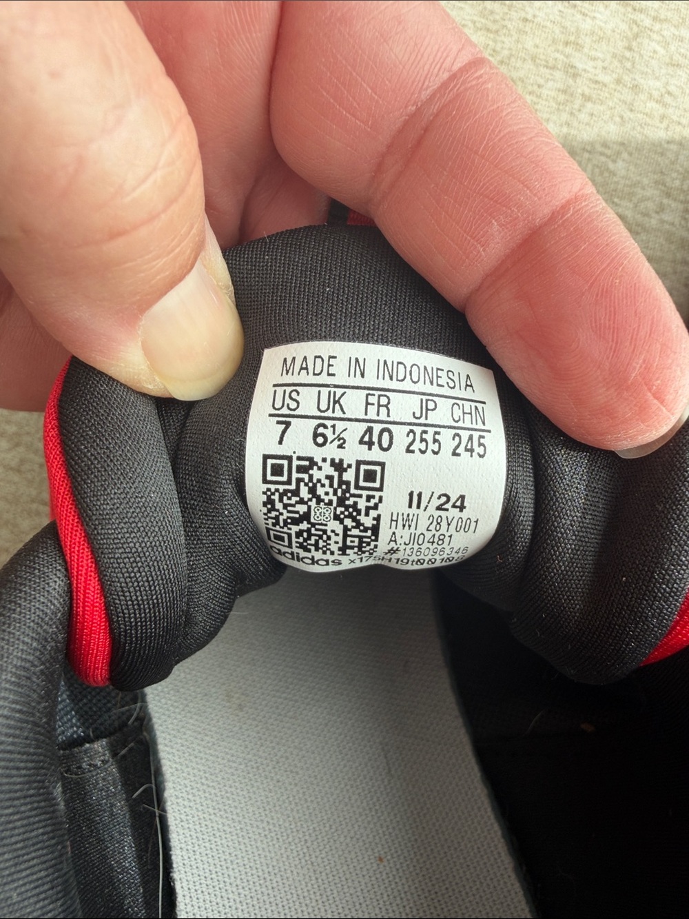 adidas Red and Black Athletic Sneakers - Picture 5 of 5